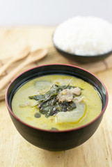 Pork green curry with rice