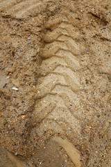 Wheel tracks on sand