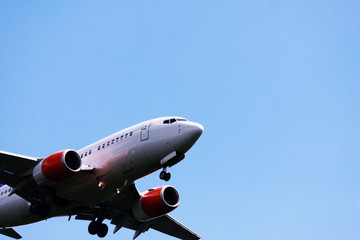 jet with two engines landing