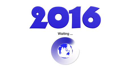 Anno Nuovo 2016 con simbolo waiting