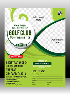 golf tournament flyer template design illustration