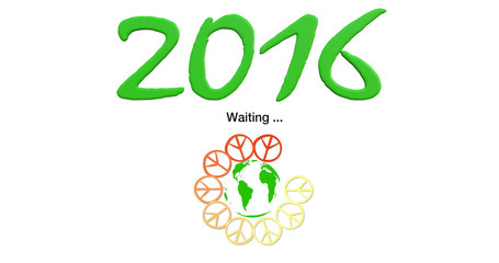 Anno Nuovo 2016 con simbolo waiting