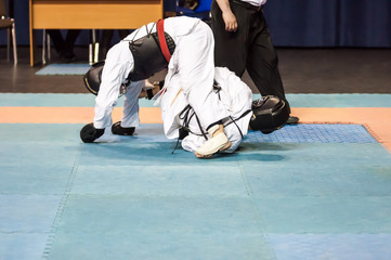 The boys compete in the Kobudo