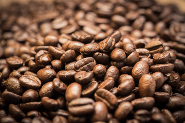 Coffee on grunge wooden background