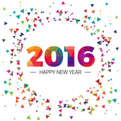 Obraz premium Happy new year 2016 paper text triangalur scatter Design