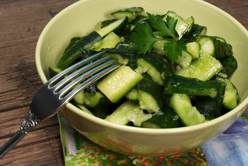 Smashed cucumbers salad