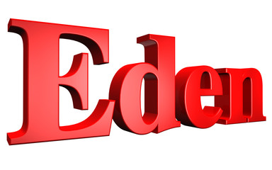 3D Eden text on white background