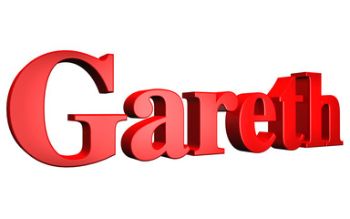 Fototapeta premium 3D Gareth text on white background