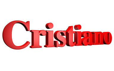 3D Cristiano text on white background