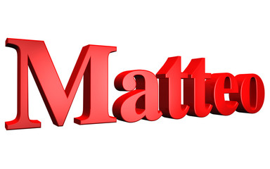 Fototapeta premium 3D Matteo text on white background