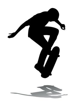 skateboarder jumping, vector illustration
