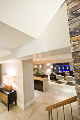 Far away view of a cozy living room