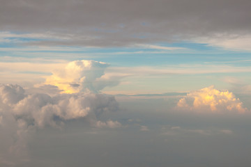 view from off the plane on clouds