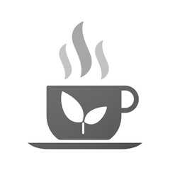 Cup of coffee icon  with a plant