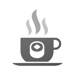 Cup of coffee icon  with a piece of sushi