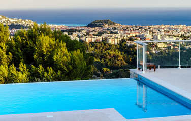 Private swimming pool. Modern villa.