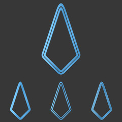 Metallic blue line technology logo design set