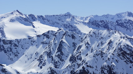 beautiful white snow and the Alps in Europe