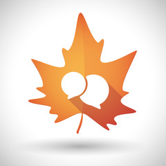 Autumn leaf icon with a comic balloon