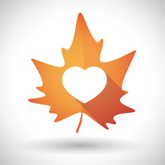 Autumn leaf icon with a heart
