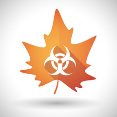 Autumn leaf icon with a biohazard sign