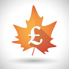 Autumn leaf icon with a pound sign