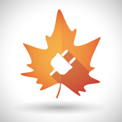 Autumn leaf icon with a plug