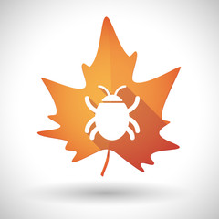 Autumn leaf icon with a bug