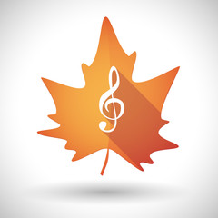 Autumn leaf icon with a g clef