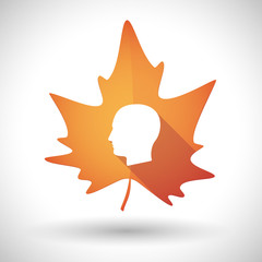 Autumn leaf icon with a male head