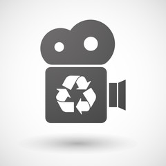 Cinema camera icon with a recycle sign