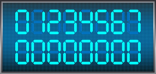 Vector set of digital display numbers