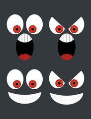 vector cartoon angry face pack