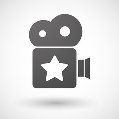 Cinema camera icon with a star