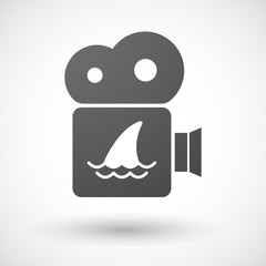 Cinema camera icon with a shark fin
