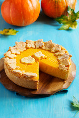 Pumpkin Pie on Thanksgiving Day feast.