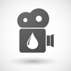 Cinema camera icon with a fuel drop