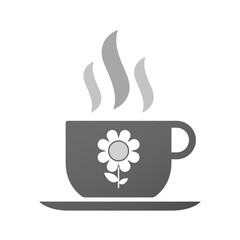 Cup of coffee icon  with a flower
