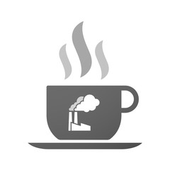 Cup of coffee icon  with a factory
