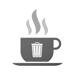 Cup of coffee icon  with a trash can