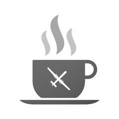 Cup of coffee icon  with a war drone