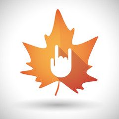 Autumn leaf icon with a rocking hand