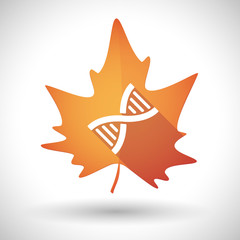 Autumn leaf icon with a DNA sign