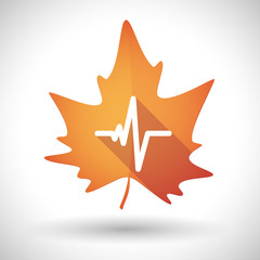 Autumn leaf icon with a heart beat sign