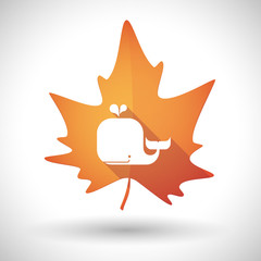 Autumn leaf icon with a whale