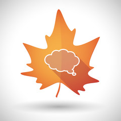 Autumn leaf icon with a comic cloud balloon