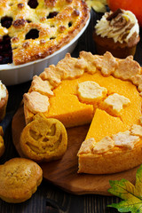 Pumpkin baking for the holiday Thanksgiving and Halloween.