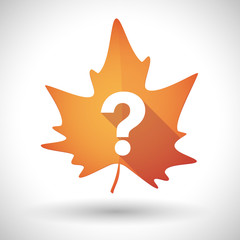 Autumn leaf icon with a question sign