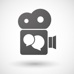 Cinema camera icon with a comic balloon