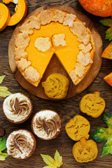 Pumpkin baking for the holiday Thanksgiving and Halloween.